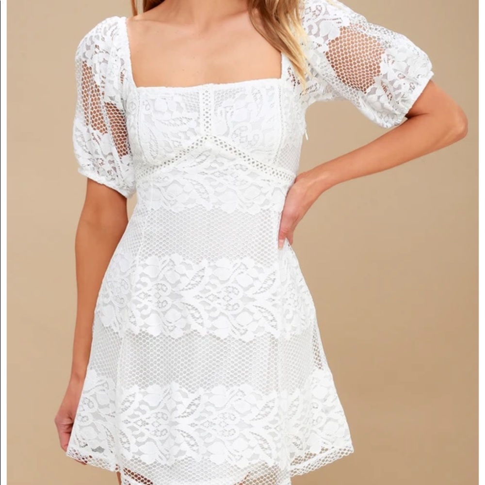 Free People Be Your Baby White Lace Babydoll dress
